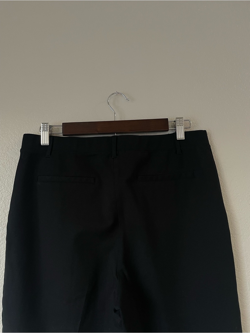 Quince Black Petite Stretch Trousers Work Pants Elastic Waist Large L - Picture 6 of 8